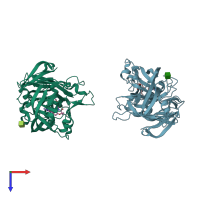 PDB entry 2g1y coloured by chain, top view.