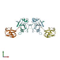 PDB entry 2g45 coloured by chain, front view.