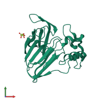 PDB entry 2g4y coloured by chain, front view.