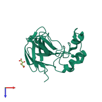 PDB entry 2g4y coloured by chain, top view.