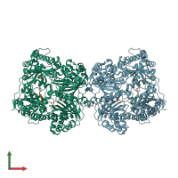 PDB entry 2g56 coloured by chain, front view.