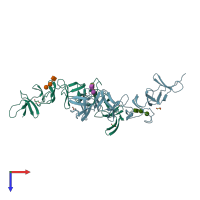 PDB entry 2g7c coloured by chain, top view.