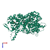 PDB entry 2g9u coloured by chain, top view.