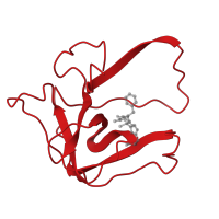 The deposited structure of PDB entry 2gmt contains 1 copy of CATH domain 2.40.10.10 (Thrombin, subunit H) in Chymotrypsin A chain B. Showing 1 copy in chain B.