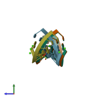 PDB entry 2gq6 coloured by chain, ensemble of 2 models, side view.