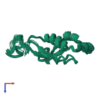 PDB entry 2gri coloured by chain, ensemble of 20 models, top view.