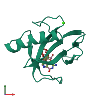 PDB entry 2gsp coloured by chain, front view.