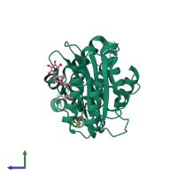 PDB entry 2h0y coloured by chain, side view.