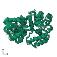 PDB entry 2h25 coloured by chain, ensemble of 10 models, front view.