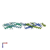 PDB entry 2h3r coloured by chain, top view.