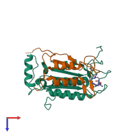PDB entry 2h48 coloured by chain, top view.