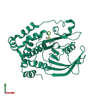 PDB entry 2h4k coloured by chain, front view.