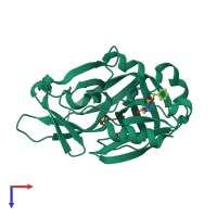 PDB entry 2h6m coloured by chain, top view.