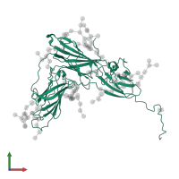 Major outer envelope glycoprotein gp350 in PDB entry 2h6o, assembly 1, front view.