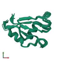 PDB entry 2hgn coloured by chain, ensemble of 15 models, front view.