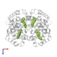 PROTOPORPHYRIN IX CONTAINING FE in PDB entry 2hhe, assembly 1, top view.