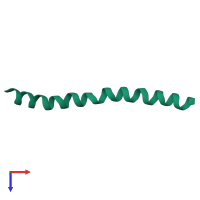 PDB entry 2hi5 coloured by chain, top view.