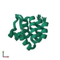 PDB entry 2hm2 coloured by chain, ensemble of 20 models, front view.