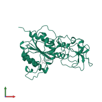 Type II methyltransferase M.HhaI in PDB entry 2hmy, assembly 1, front view.