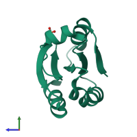 PDB entry 2hsh coloured by chain, side view.