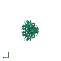 Endolysin in PDB entry 2huk, assembly 1, side view.