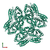 Uridine phosphorylase in PDB entry 2hwu, assembly 1, front view.