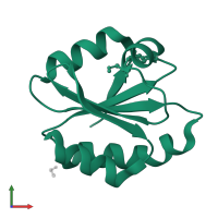 Thioredoxin in PDB entry 2hxk, assembly 1, front view.