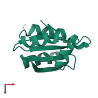 Thioredoxin in PDB entry 2hxk, assembly 1, top view.
