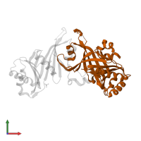 Mediator of RNA polymerase II transcription subunit 18 in PDB entry 2hzm, assembly 1, front view.