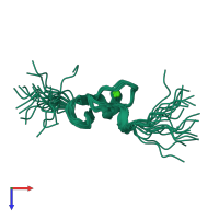 PDB entry 2i1p coloured by chain, ensemble of 20 models, top view.