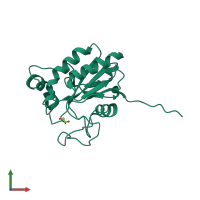 PDB entry 2i3y coloured by chain, front view.