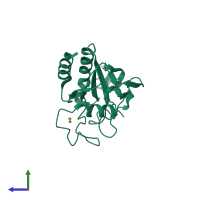 PDB entry 2i3y coloured by chain, side view.