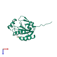 PDB entry 2i3y coloured by chain, top view.