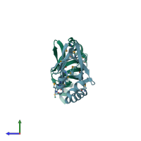 PDB entry 2i4s coloured by chain, side view.