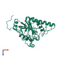 PDB entry 2i7b coloured by chain, top view.