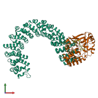 PDB entry 2ie4 coloured by chain, front view.