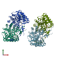 PDB entry 2ifc coloured by chain, front view.