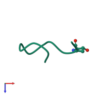 Monomeric assembly 1 of PDB entry 2iha coloured by chemically distinct molecules, top view.