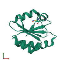 PDB entry 2iiy coloured by chain, front view.