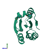 PDB entry 2iiy coloured by chain, side view.