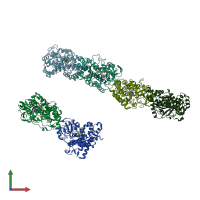 PDB entry 2ij7 coloured by chain, front view.