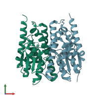 PDB entry 2il3 coloured by chain, front view.