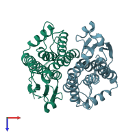 PDB entry 2il3 coloured by chain, top view.