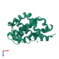 PDB entry 2imt coloured by chain, top view.