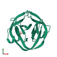PDB entry 2in9 coloured by chain, front view.