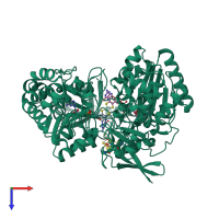 PDB entry 2iv2 coloured by chain, top view.
