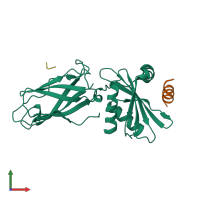 PDB entry 2iv8 coloured by chain, front view.