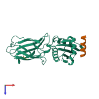 PDB entry 2iv8 coloured by chain, top view.