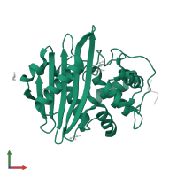 Methicillin resistance mecR1 protein in PDB entry 2iwb, assembly 1, front view.