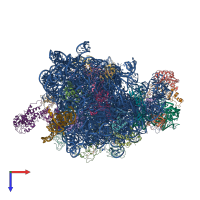 PDB entry 2j28 coloured by chain, top view.